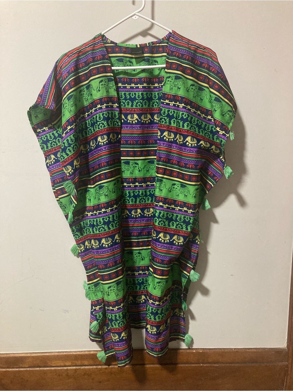 ANA & KATE Green Elephant Print Kimono